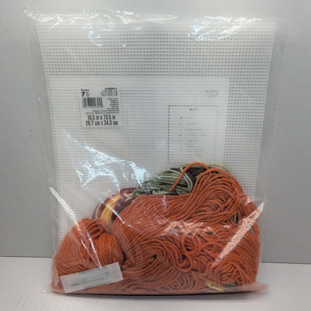 Mary Maxim Pumpkin Tissue Box Cover Plastic Canvas Kit #19732 Give Thanks Fall